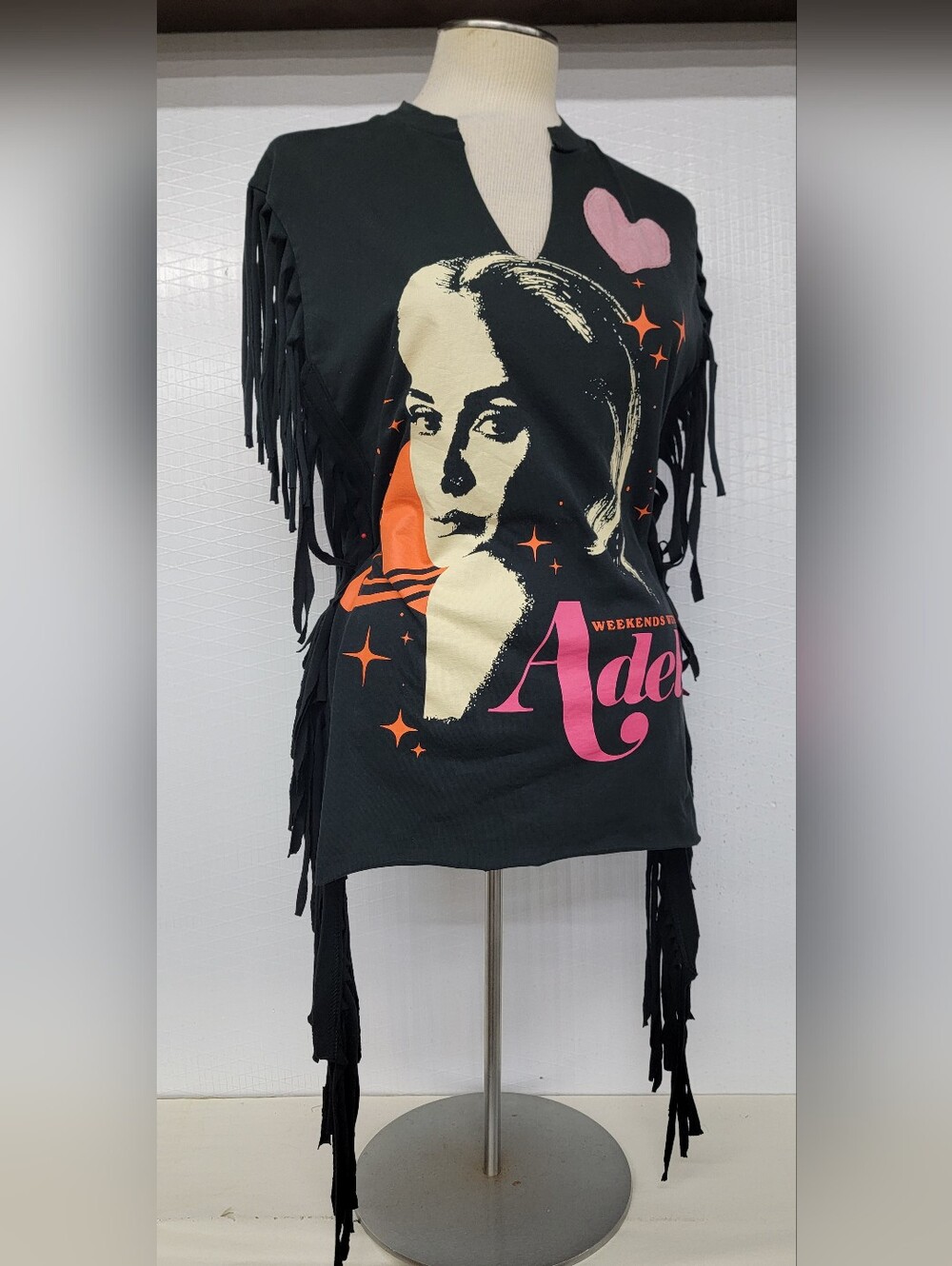 Adele Music Fringe Tee Upcycled Retro Band Merc